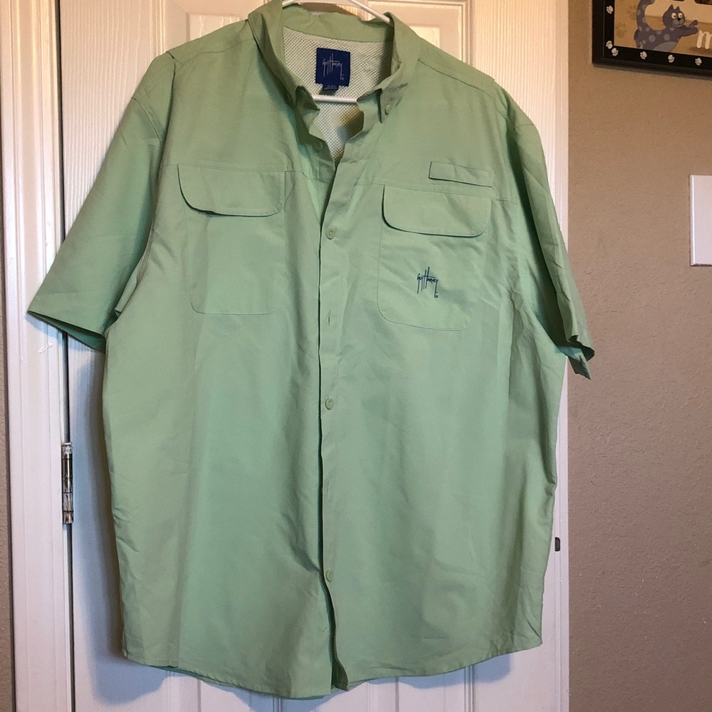 Guy Harvey Light Green Mesh-Lined Shirt